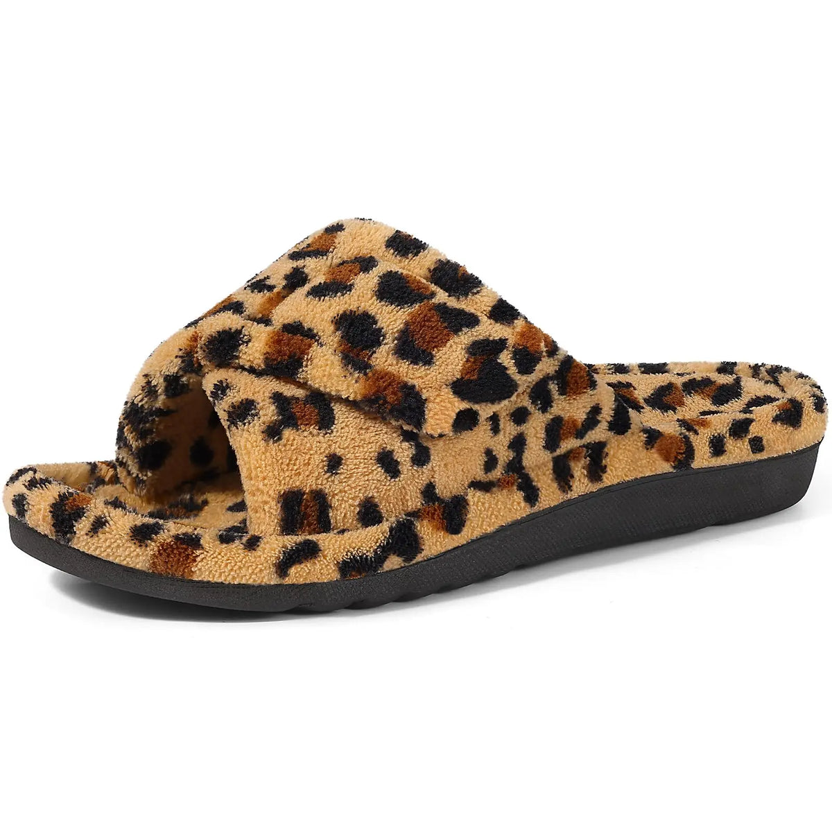 Soka Snugz fuzzy slipper - Leopard Brown